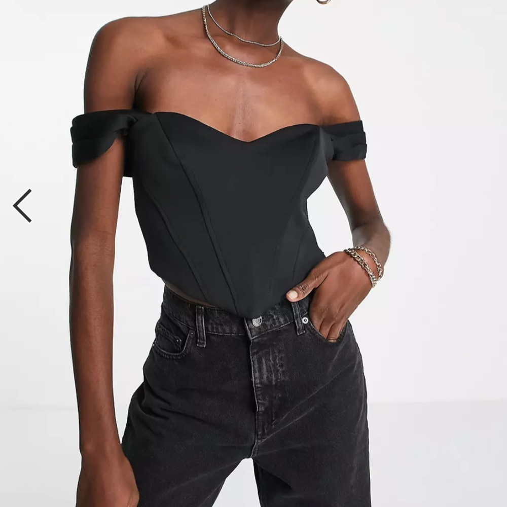 River Island bardot corset top in black
